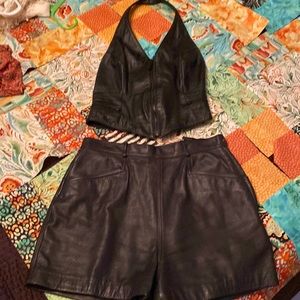Wilson Leather shorts and halter set